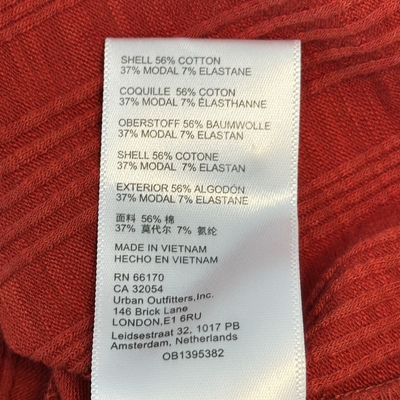 Pilcro Anthropologie Red Button Down Puff Sleeve Ribbed Knit Cardigan Top Sz S - Picture 8 of 14